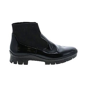 camper solid black ankle boots